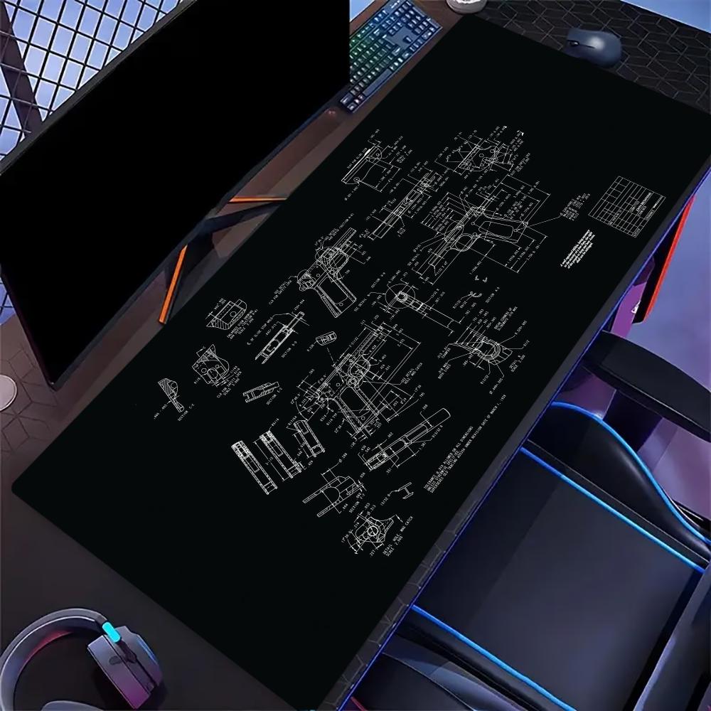 Pc Gaming Drawing - Uçak Tasarım Çizimi Desenli Geniş Oyun