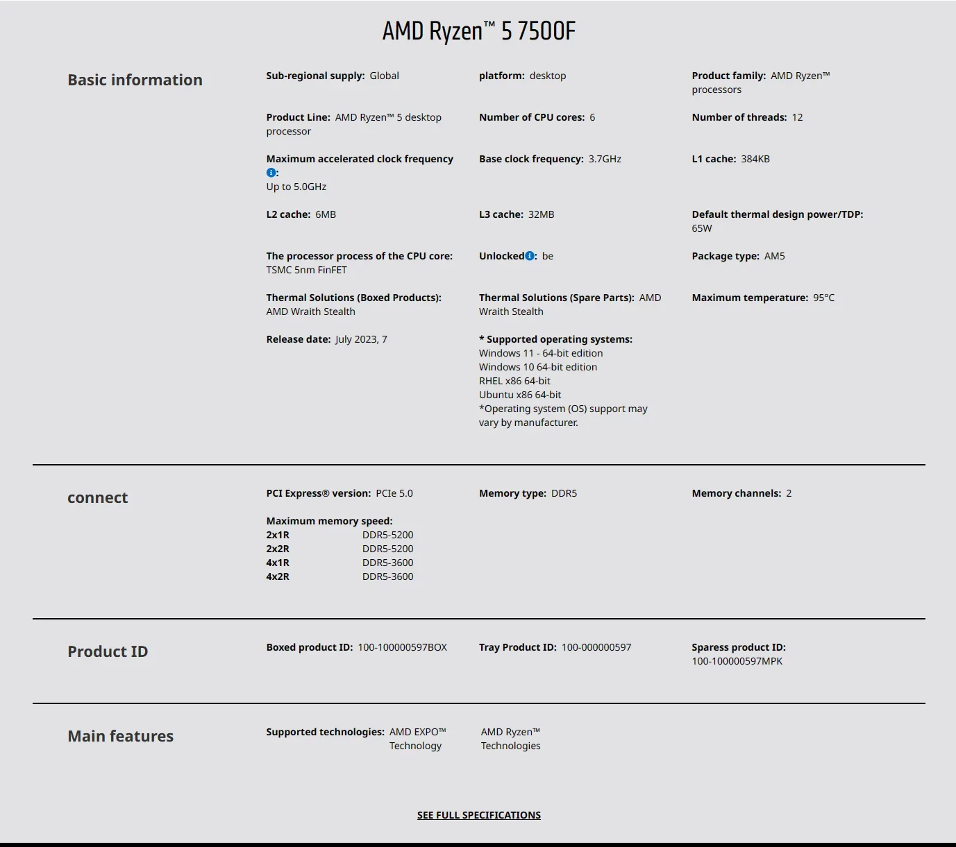 AMD Ryzen 5 7500F 3.7GHz 6 Çek - Pc Gaming Amd Ryzen 5 incelemesi ve fiyatı