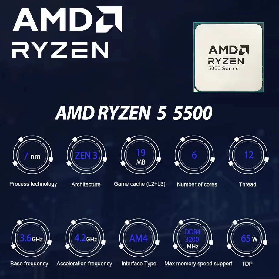 R5 5500 AMD Ryzen 5 5500 İşlem - Amd Cpu Ryzen 5 incelemesi ve fiyatı