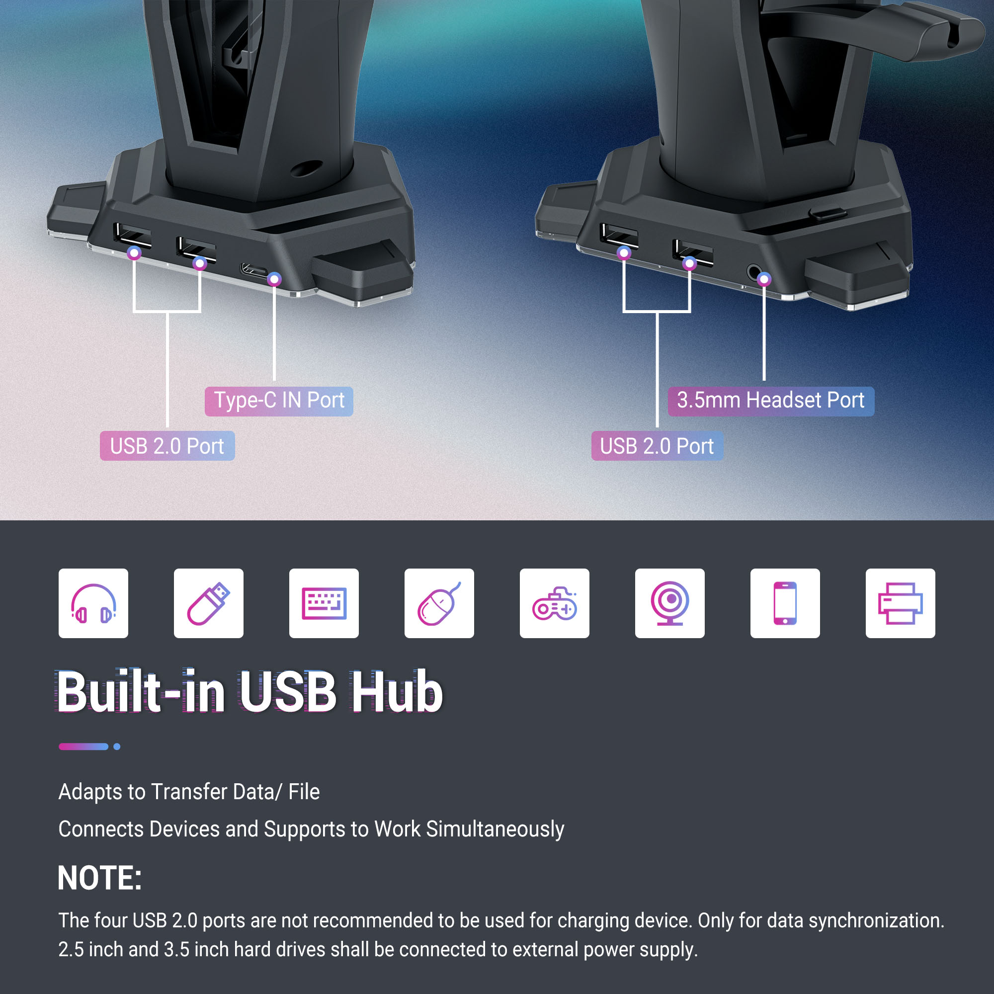 3 in 1 RGB oyun kulaklığı tutu - Mouse Bungee Holder incelemesi ve fiyatı